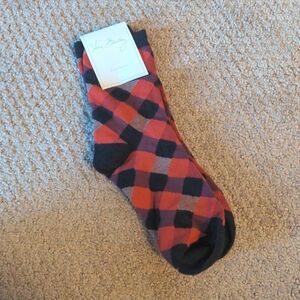 Vera Bradley Buffalo Check Burnt Orange Crew socks NWT
